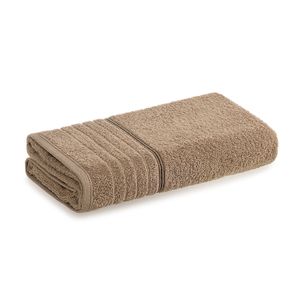 Toalha de Rosto Bressan Taupe com Marrom - Karsten