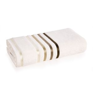 Toalha de Rosto Lumina Ivory com Marrom - Karsten