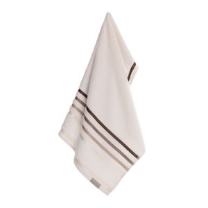 Toalha de Rosto Lumina Ivory com Marrom - Karsten
