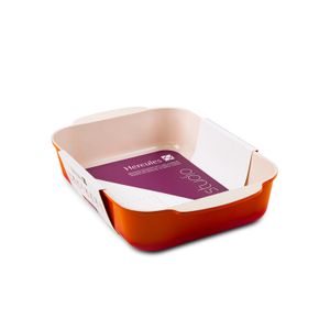 Assadeira Antiaderente Retangular 25x20cm Laranja - Hercules