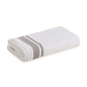Toalha de Rosto Levier De Algodão Branco e Marrom - Karsten