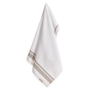 Toalha de Rosto Levier De Algodão Branco e Marrom - Karsten