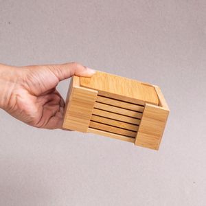 Porta Copos Quadrado 6 Peças de Bambu - Oikos
