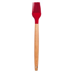 Pincel de Silicone com Cabo De Bambu 27cm Vermelho - Oikos