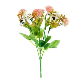 Buquê de Crisântemo com Margarida Rosa e Branco 30cm - Bela Flor