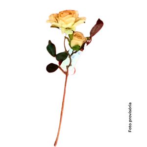 Buquê Artificial Rosa Outonada Amarela 38cm - Bela Flor