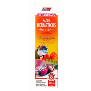 Saco Hermético com Fecho Duplo 3l 8 Unidades - Sanremo