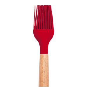 Pincel de Silicone com Cabo De Bambu 27cm Vermelho - Oikos