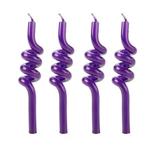 Vela Espiral Tubo Roxa - Silver Plastic