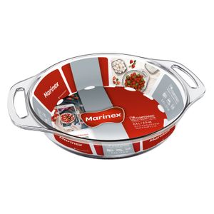 Assadeira Redonda Seletta de Vidro Transparente 2,4l - Marinex