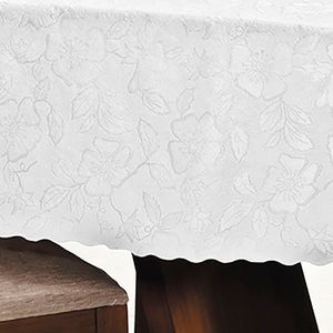 Toalha de Mesa Adamascada Retangular 1,38x3,00m Branca - Sur La Table