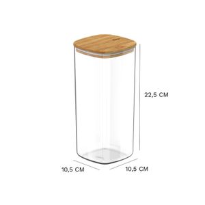 Pote Hermético com Tampa de Bambu Keep 1,5l Natural - Ou