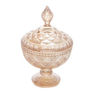 Bomboniere com Pé Diamond 23cm Âmbar - Lyor