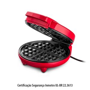 Máquina de Waffle Sanduicheira Maker Vermelha - Multi
