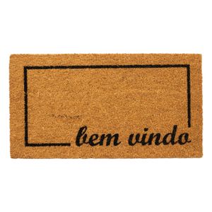 Capacho Fibra de Coco 33x60cm Palha e Preto - Edantex