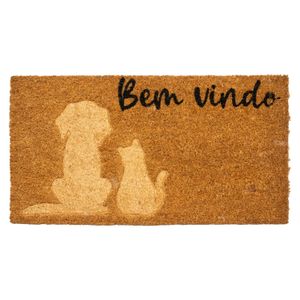 Capacho Fibra de Coco 33x60cm Cão e Gato - Edantex