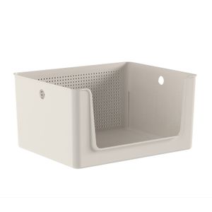 Cesto Organizador Flow com Abertura 16l Bege - Ou