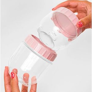 Pote de Mantimentos Empilhável Redondo 750mL Rosa - Plasvale
