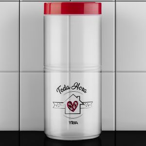Pote Organiza Toda Hora 1,650l com Tampa Vermelha - Tiba