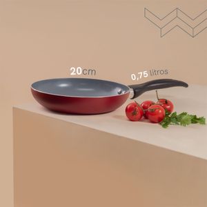 Frigideira Antiaderente 20cm Vermelha - Oikos