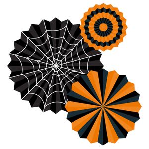 Enfeite Leque Decorativo Halloween 3 Peças - Silver Plastic