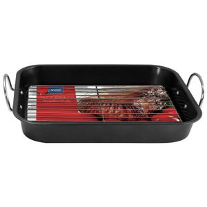 Assadeira Retangular com Grelha 42x30cm Cinza - Tuut