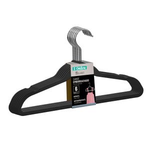 Kit 6 Cabides Infantil Preto - Ordene