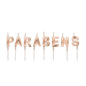 Vela Design Parabéns Dourada - Silver Plastic