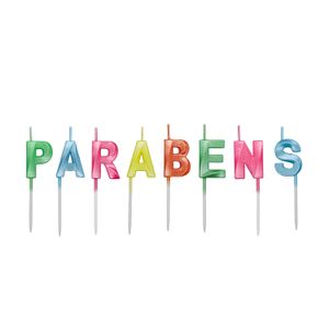 Vela Design Parabéns Neon - Silver Plastic