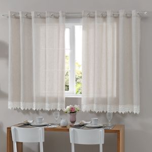Cortina de Cozinha Novara 3x1,20m Linho - Bella Janela