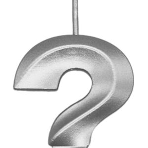 Vela de Interrogação Mini Prata - Silver Plastic