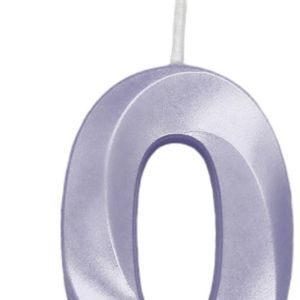 Vela de Aniversário Mini Número 0 Lilás Candy - Silver Plastic