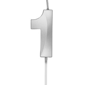 Vela de Aniversário Mini Número 1 Prata - Silver Plastic