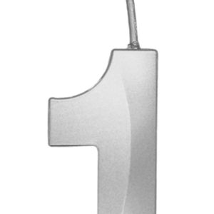 Vela de Aniversário Mini Número 1 Prata - Silver Plastic