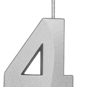Vela de Aniversário Mini Número 4 Prata - Silver Plastic