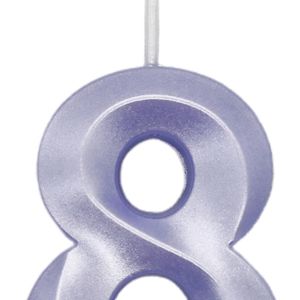 Vela de Aniversário Mini Número 8 Lilás Candy - Silver Plastic