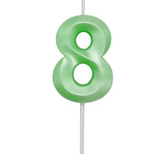 Vela de Aniversário Mini Número 8 Verde Candy - Silver Plastic