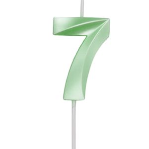 Vela de Aniversário Mini Número 7 Verde Candy - Silver Plastic