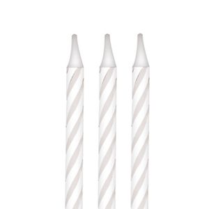 Vela Palitinho Espiral Branca - Silver Plastic