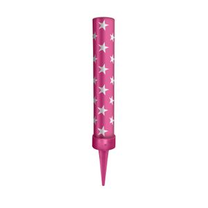 Vela Vulcão Rosa - Silver Plastic