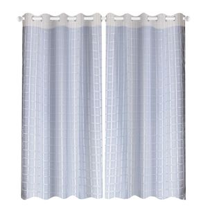 Cortina Blackout Lava Fácil Xadrez 2,7x1,7m Branco - Marka Textil
