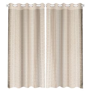 Cortina Blackout Lava Fácil Xadrez 2x1,30m Bege - Marka Textil