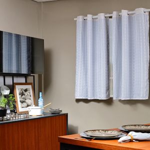 Cortina Blackout Lava Fácil Xadrez 2x1,30m Branca - Marka Textil