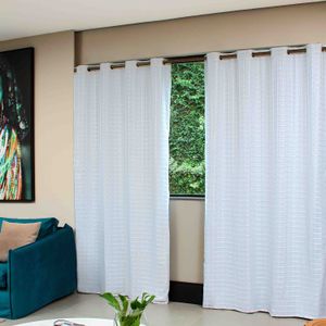 Cortina Blackout Lava Fácil Xadrez 2,7x2,4m Branca - Marka Textil