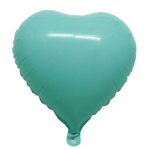 Balão de Coração Macaron Azul Tiffany 18 Polegadas - Silver Plastic