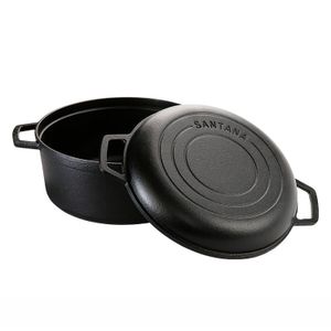 Caçarola Forno Holandês com Tampa 24cm Preto - Fundição Santana