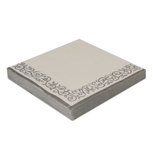 Guardanapo de Papel Folha Tripla 33cm Borba Prata - Silver Plastic