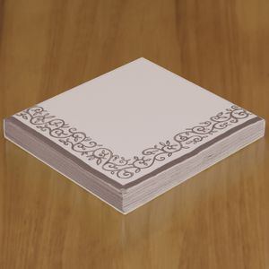 Guardanapo de Papel Folha Tripla 33cm Borba Prata - Silver Plastic