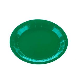 Prato Descartável com 10 Unidades 18cm Verde Bandeira - Silver Plastic
