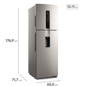 Geladeira Electrolux Frost Free Inverter 410L Água na Porta com AutoSense Duplex Inox Look (IW46S)